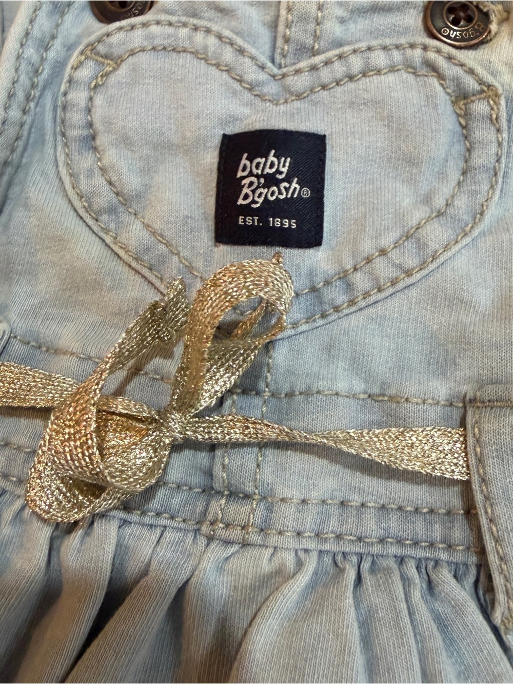 baby B'Gosh Light Blue Denim Skort with Silver Accent Belt Sz 3M - Picture 2 of 4